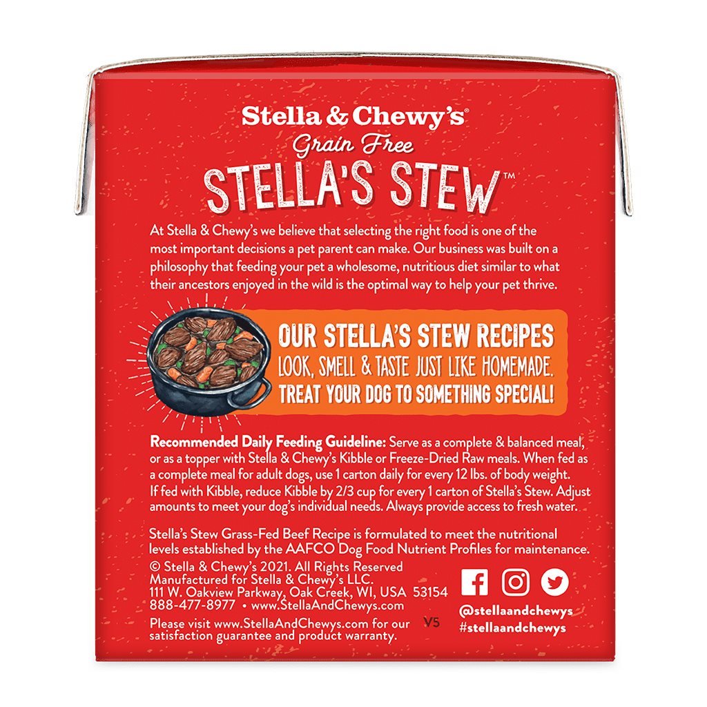 原箱 12 盒優惠 - Stella & Chewy's 單一材料燉肉系列 燉草飼牛肉狗狗鮮食濕糧 11 oz (SS-B-11) - 幸福站