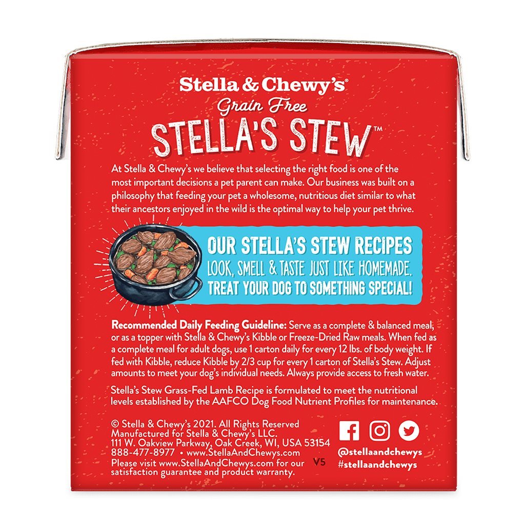 原箱 12 盒優惠 - Stella & Chewy's 單一材料燉肉系列 燉草飼羊肉狗狗鮮食濕糧 11 oz (SS-L-11) - 幸福站