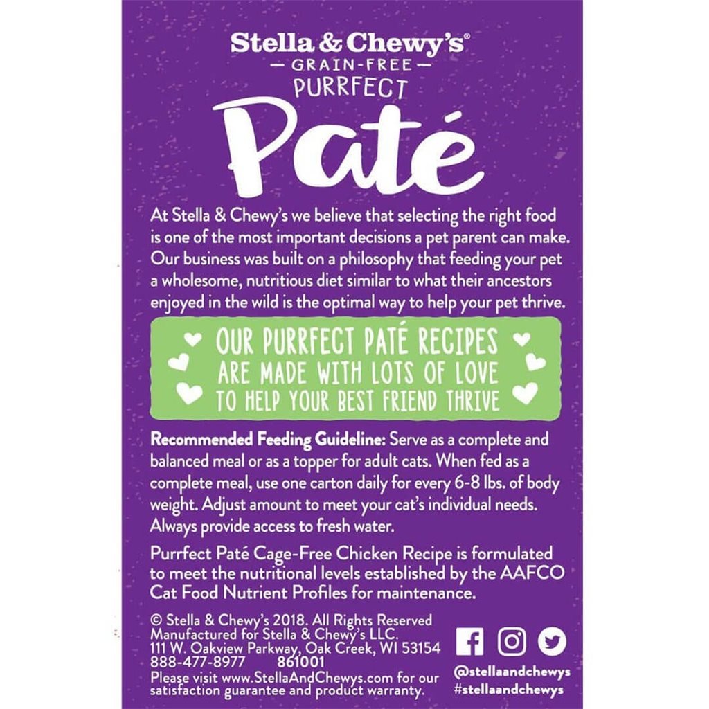原箱 12 盒優惠 - Stella & Chewy's滋味骨湯肉醬系列 放養雞肉貓貓鮮食濕糧 5.5 oz (PP-C-5.5) - 幸福站