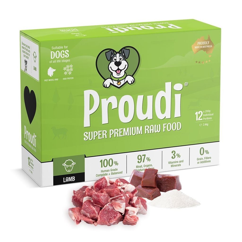 6 盒優惠套裝 - Proudi 急凍狗生肉糧 - 全羊肉配方 2.4kg ~需預訂 - 幸福站