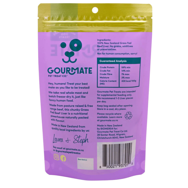 Gourmate 100% New Zealand Pastured Beef Liver 65g (GMT02)