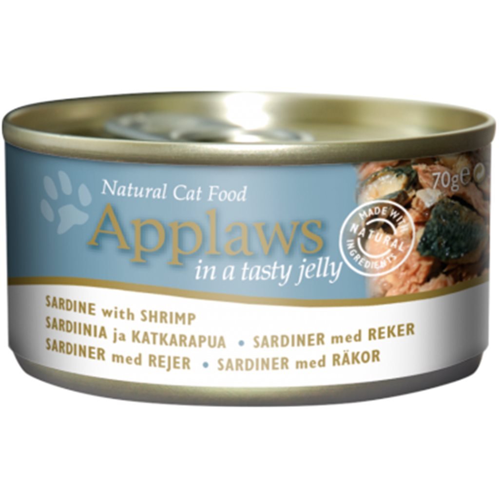 Applaws All-Natural Canned Jelly - Sardines + Shrimp 70g (fine)