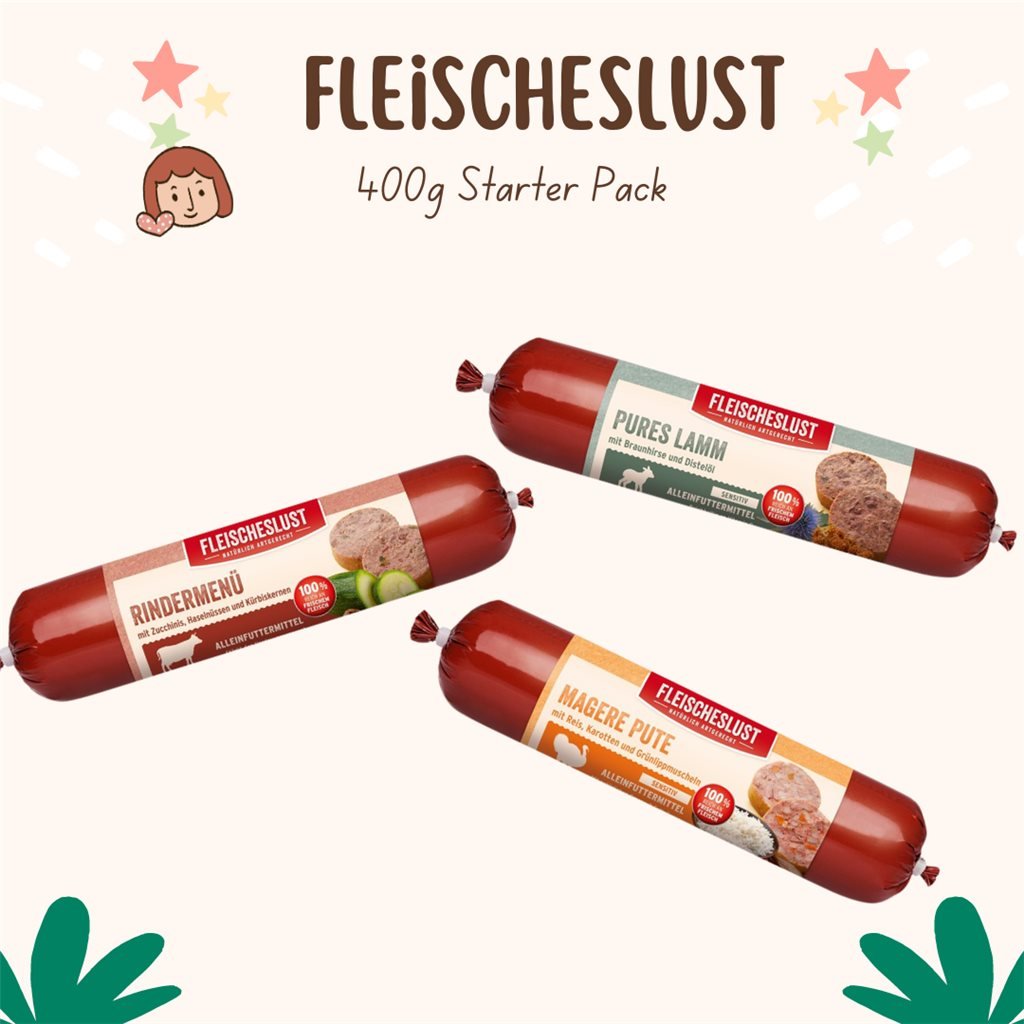 Fleischeslust 原尾煮易400g X 3 條 寵物鮮食 體驗套裝 - 幸福站