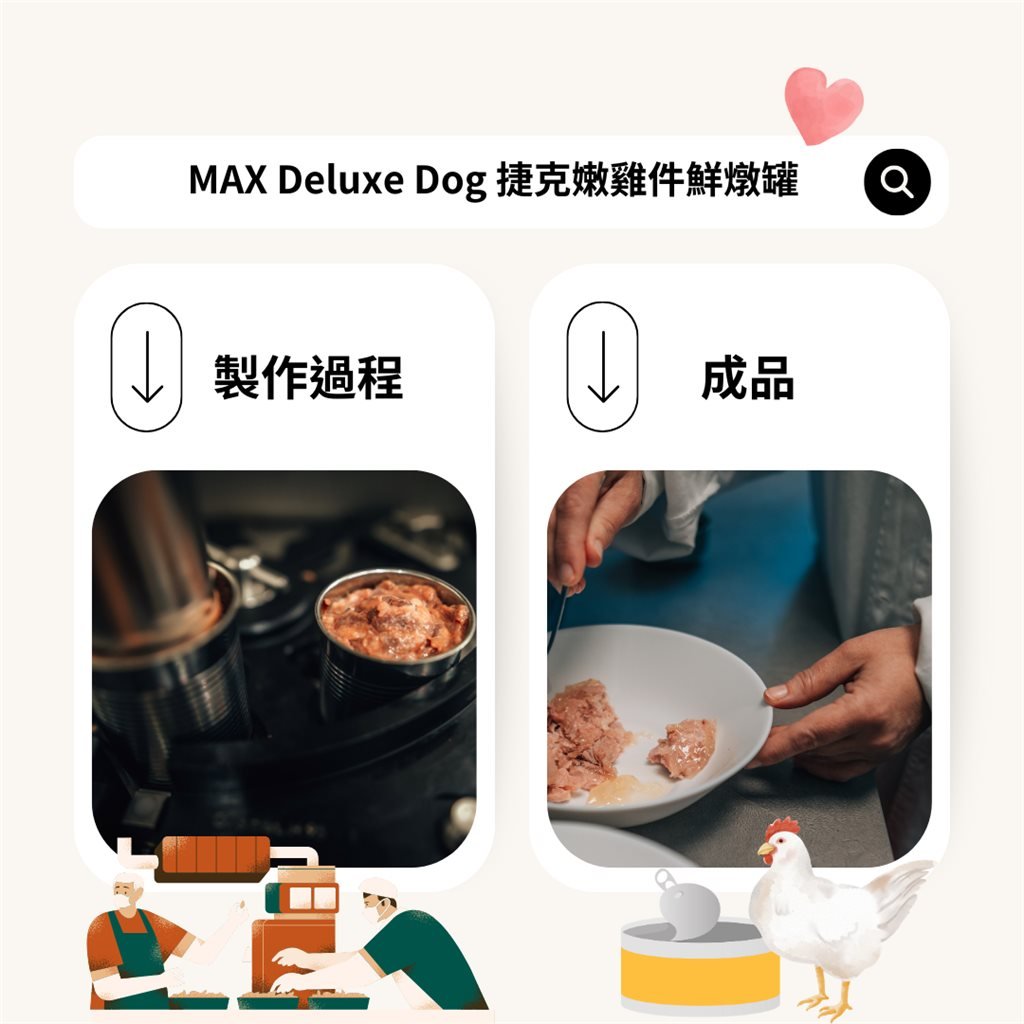 原箱優惠 - MAX Deluxe Dog 捷克嫩雞件鮮燉罐 (貓狗合用鮮食) 400g (15 罐) - 接受預訂 - 幸福站