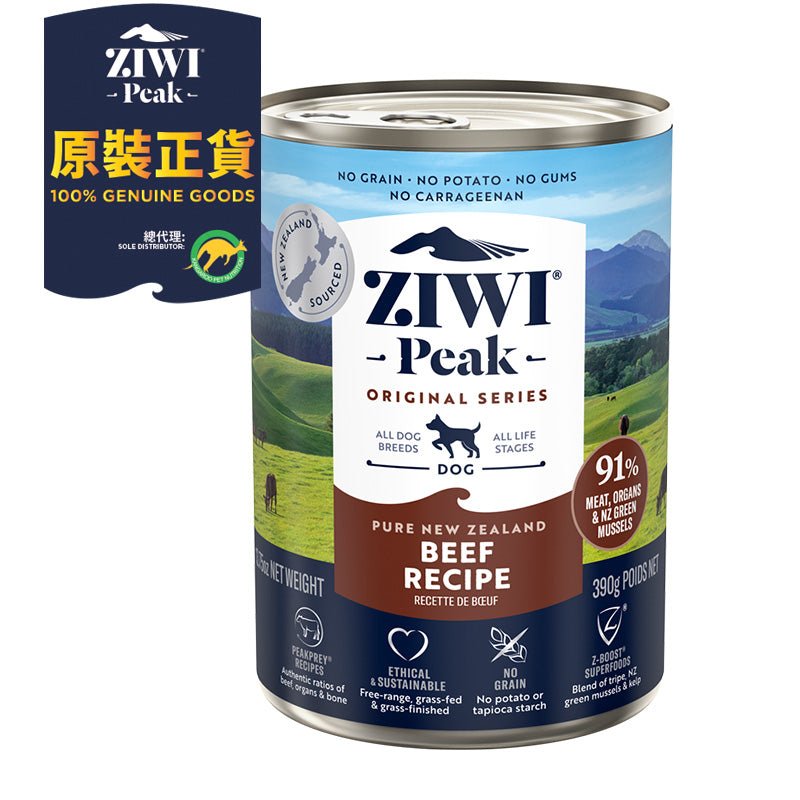 ZiwiPeak - 罐裝料理 (狗用) - 牛肉配方 390g - 幸福站