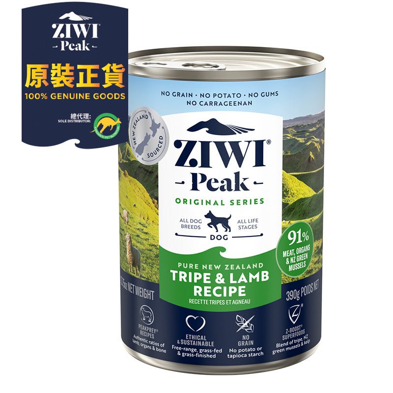 ZiwiPeak - 罐裝料理 (狗用) - 草胃羊肉配方 390g - 幸福站