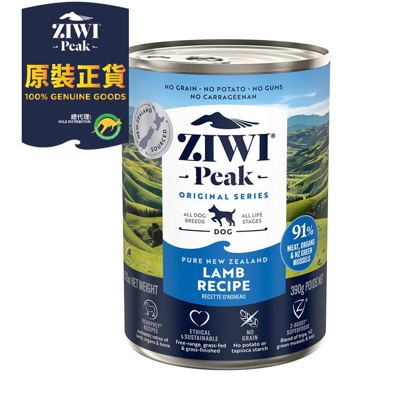 ZiwiPeak - 罐裝料理 (狗用) - 羊肉配方 390g - 幸福站