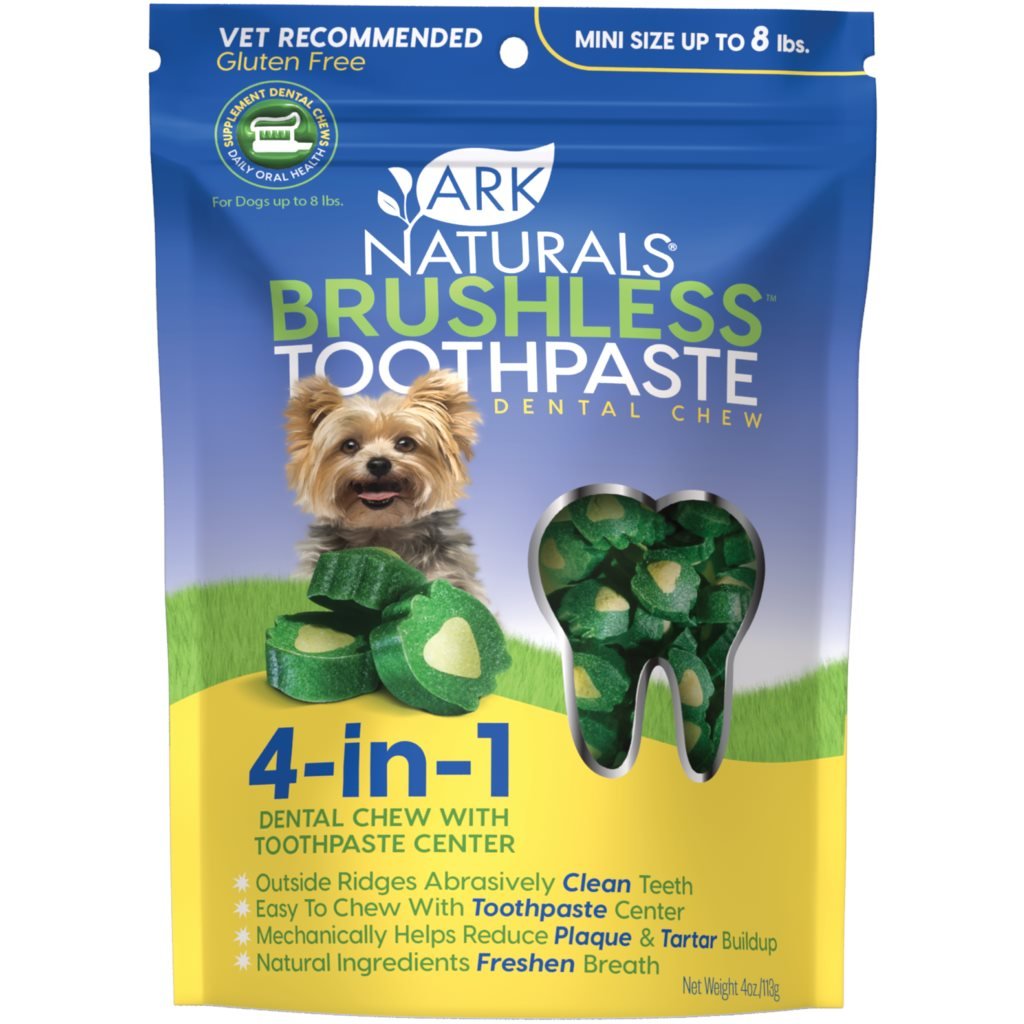 Ark Naturals-Brushless-Toothpaste Mini Teeth Whitening Treats (For Extra Small to Small Dogs) 4oz