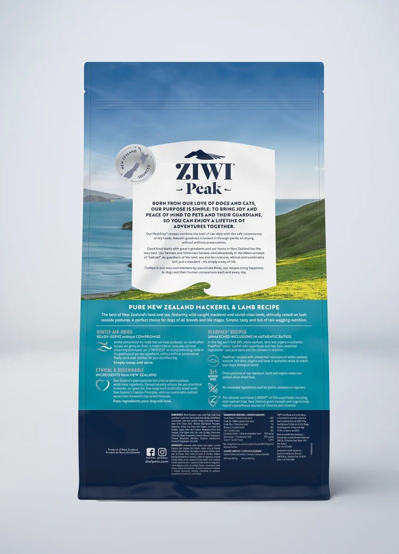 ZiwiPeak Grain-Free Air-Dried Dehydrated Dog Food - Mackerel &amp; Lamb Mackerel &amp; Lamb
