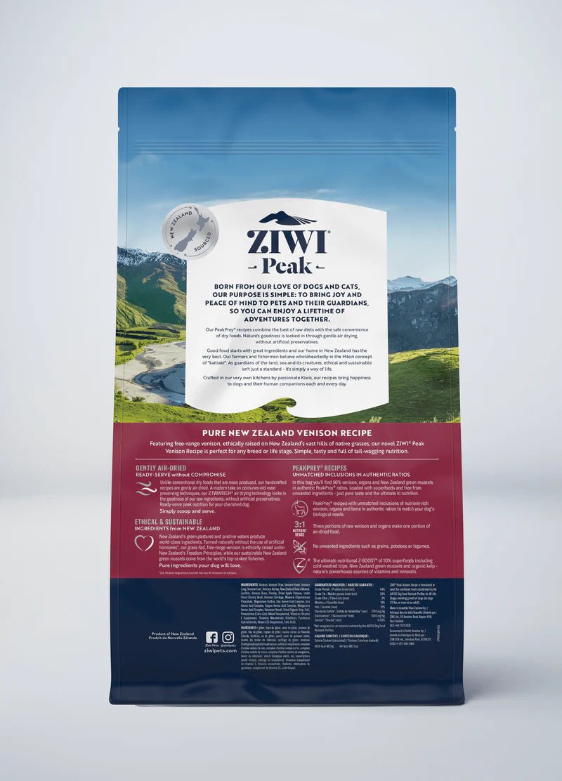 ZiwiPeak Grain-Free Air-Dried Dehydrated Dog Food - Venison Venison
