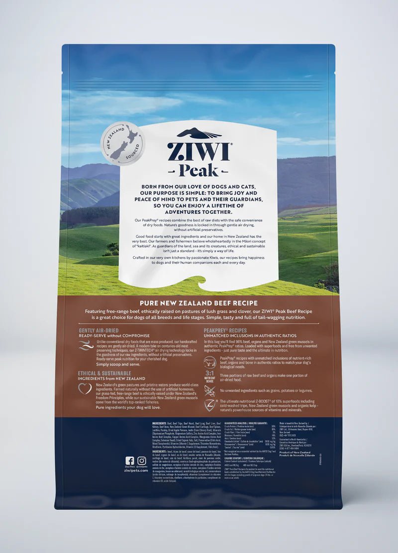 ZiwiPeak Grain-Free Air-Dried Dehydrated Dog Food - Beef