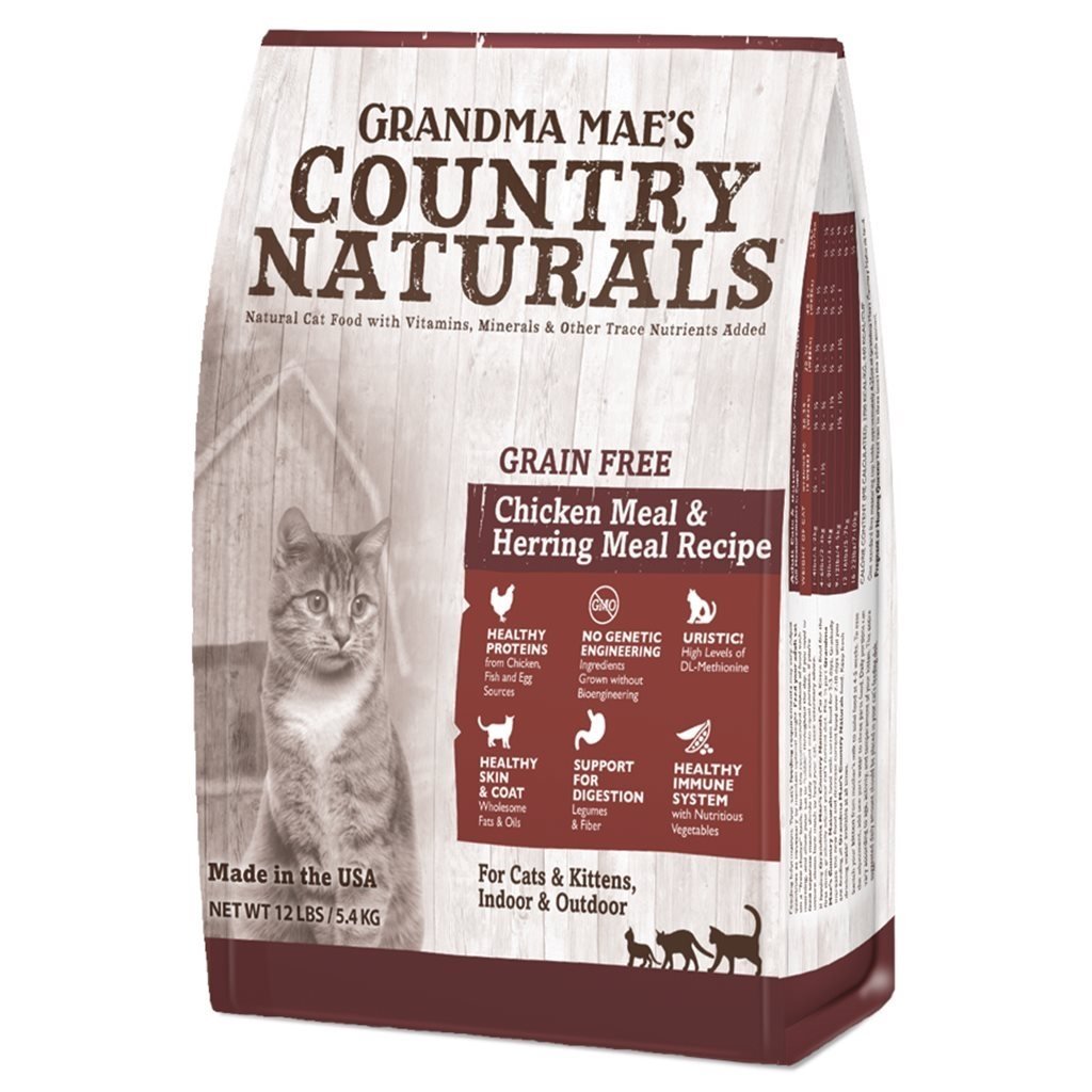 Country Naturals Grain-Free Hypoallergenic Whole Cat Reduced Formula Dry Cat Food (Chicken and Herring) 12lb