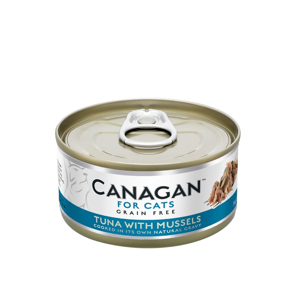 Canagan 貓罐 Tuna with Mussels 無穀物 吞拿魚伴青口 肉絲貓罐 (藍綠)