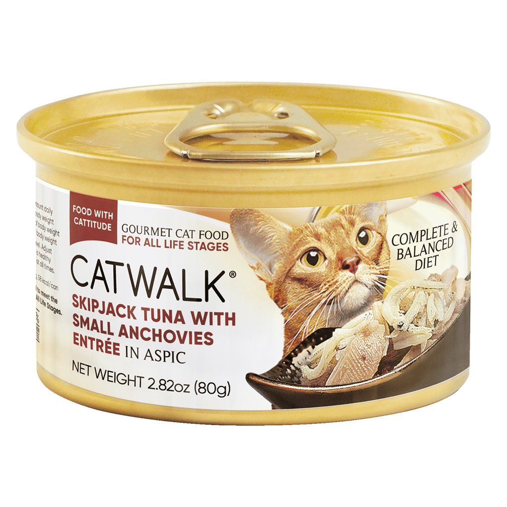 24 罐優惠套裝 - Catwalk 鰹吞拿魚+ 小鯷魚貓主食罐 80g (CW-SLC) (不設混款) - 幸福站