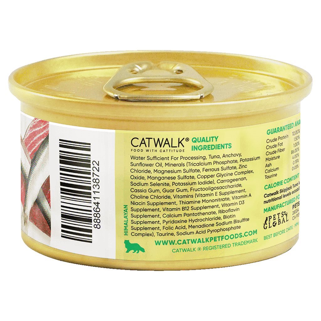 24 罐優惠套裝 - Catwalk 鰹吞拿魚+ 鯷魚貓主食罐 80g (CW-PUC) (不設混款) - 幸福站