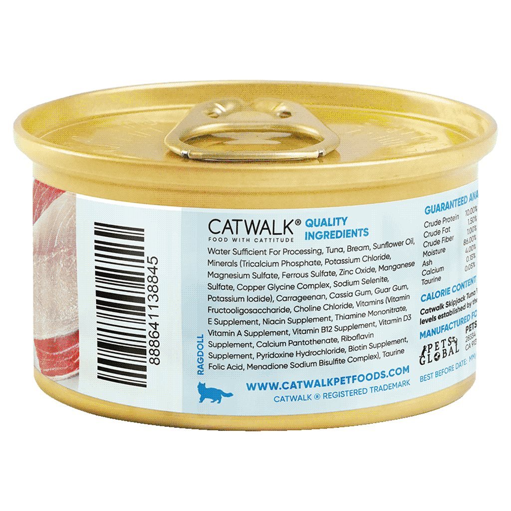 24 cans discount set - Catwalk bonito tuna + snapper cat can 80g (CW-TBC) (no mixed styles available)