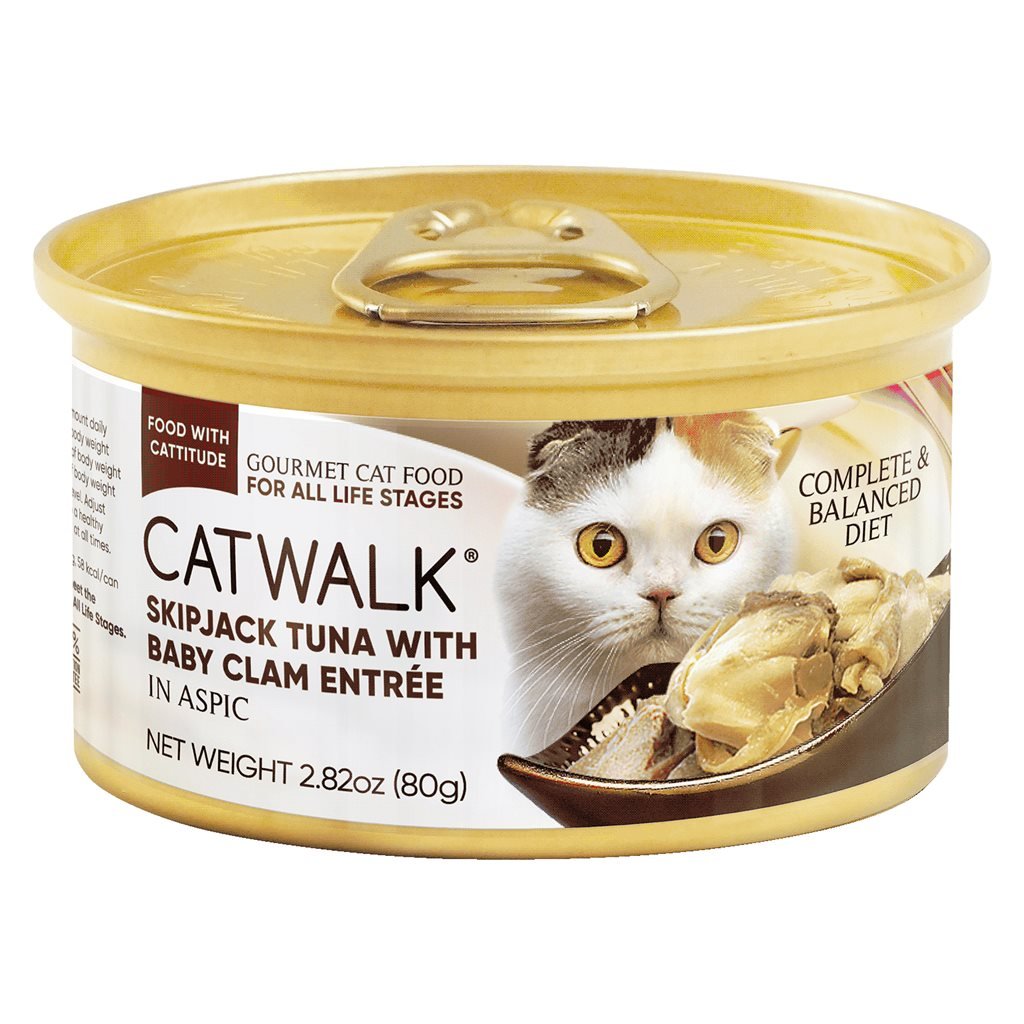 24 罐優惠套裝 - Catwalk 鰹吞拿魚+ 蜆肉貓主食罐 80g (CW-BCC) (不設混款) - 幸福站
