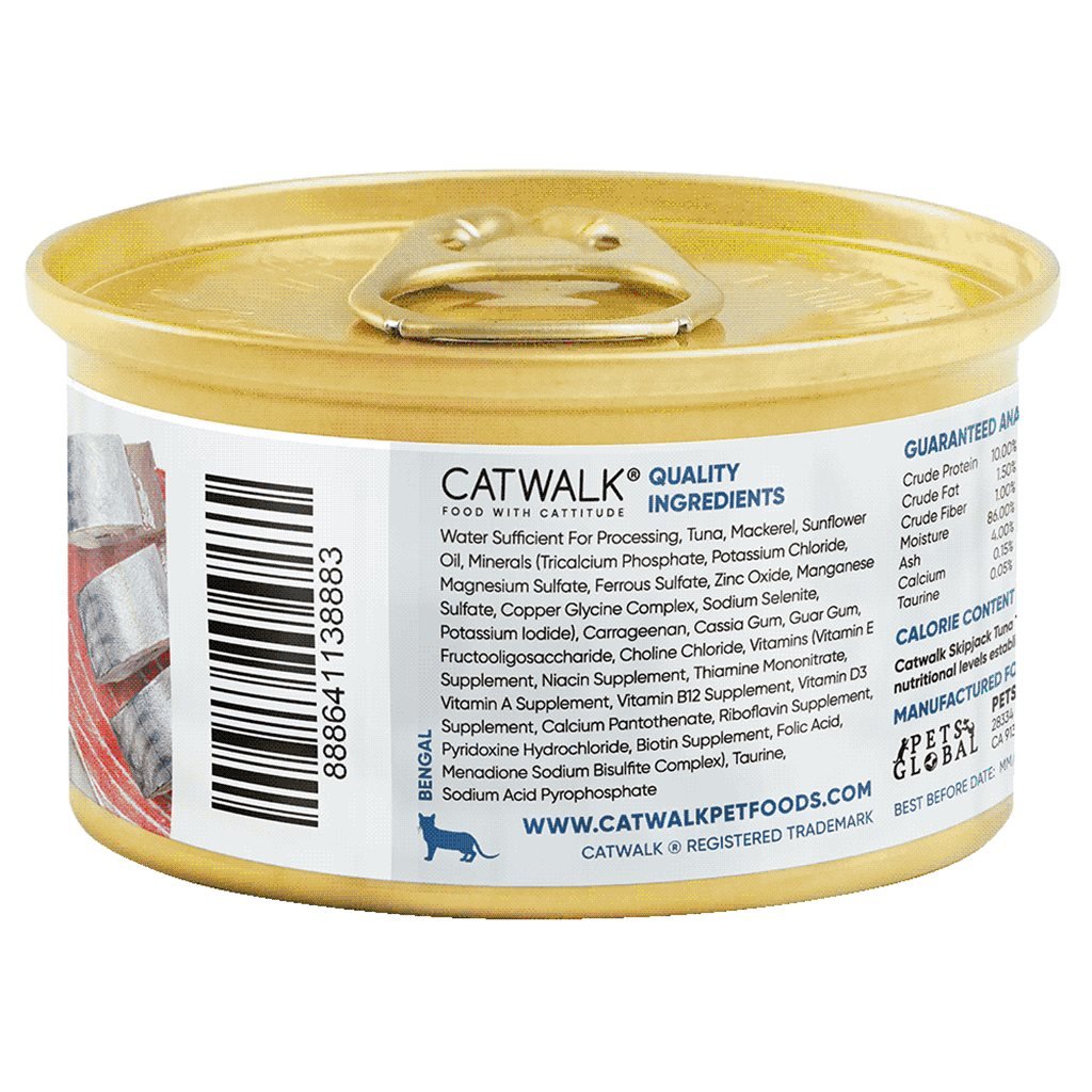 24 cans discount set - Catwalk bonito tuna + mackerel cat staple food can 80g (CW-TMC) (no mixed styles available)