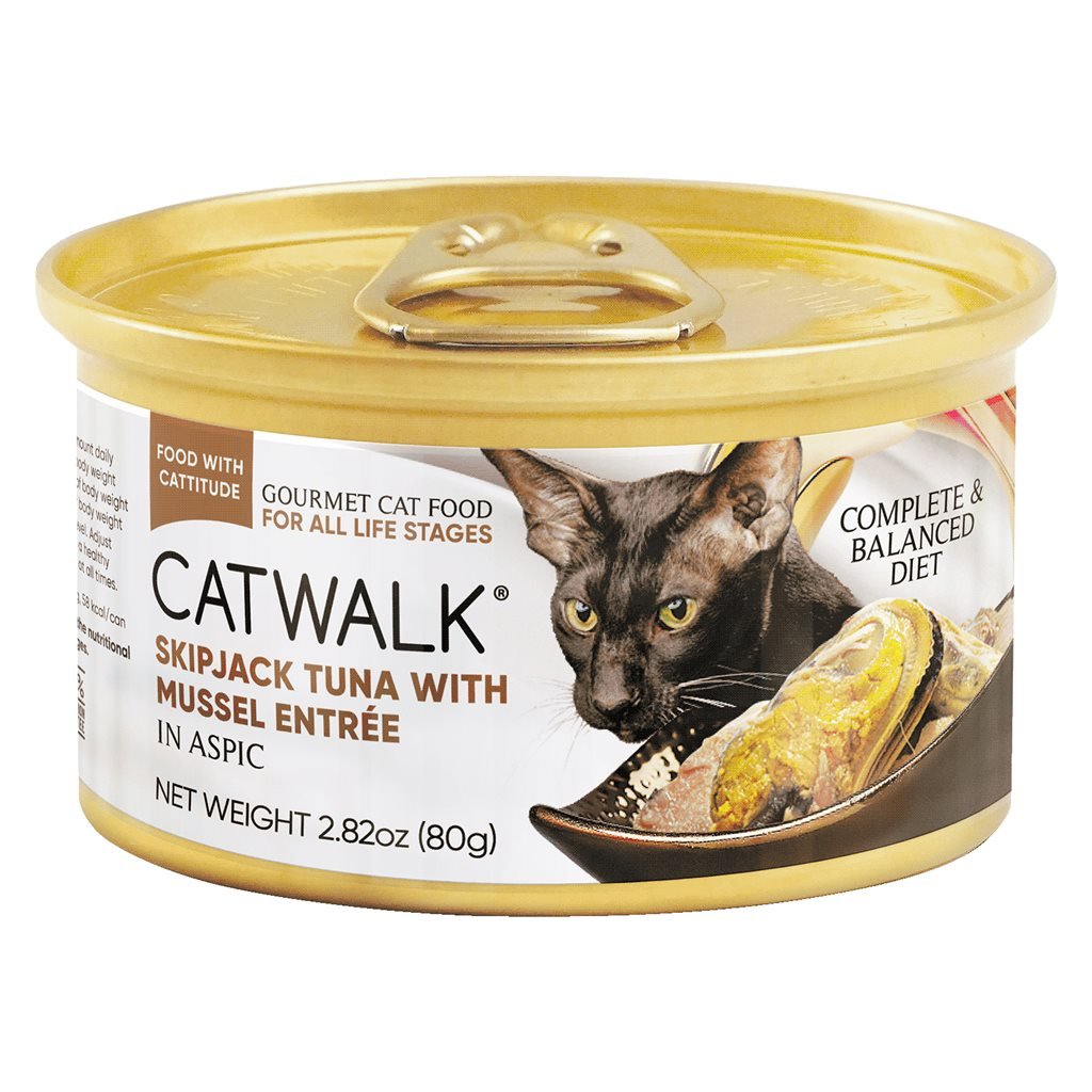 24 罐優惠套裝 - Catwalk 鰹吞拿魚+ 青口貓主食罐 80g (CW-LBC) (不設混款) - 幸福站