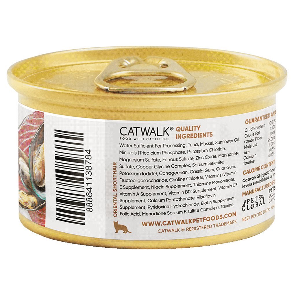 24 cans discount set - Catwalk bonito tuna + mussel cat staple food can 80g (CW-LBC) (no mixed styles available)