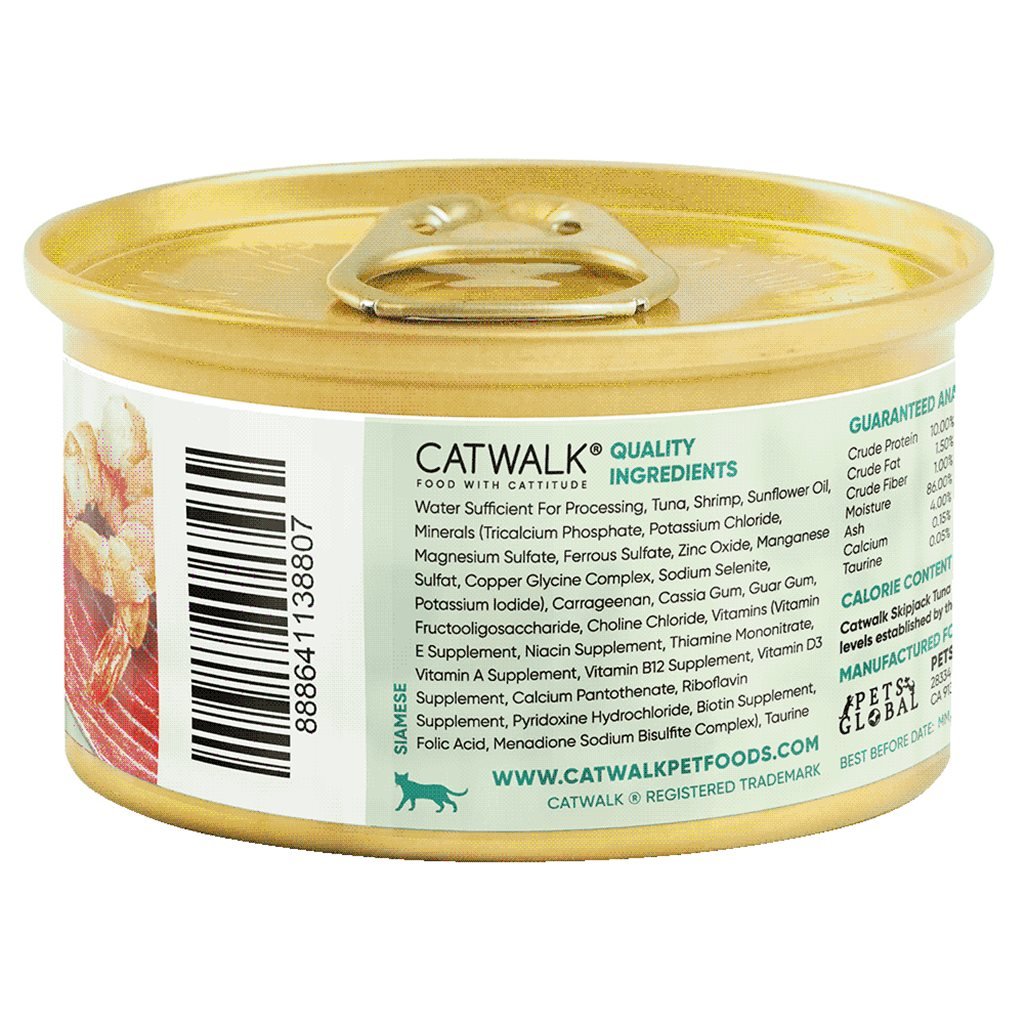 24 cans discount set - Catwalk bonito tuna + shrimp cat staple food can 80g (CW-RDC) (no mixed styles available)