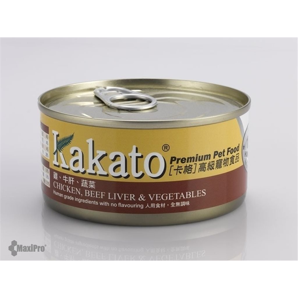 Kakato 卡格 Chicken, Beef Liver & Vegetables 雞、牛肝、蔬菜 (貓狗合用) 170g - 幸福站