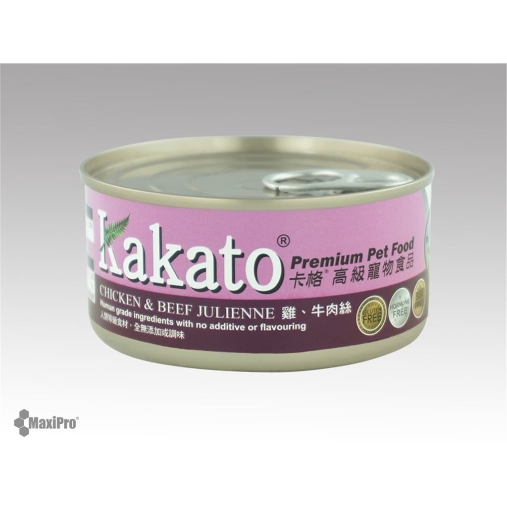 Kakato 卡格 Chicken & Beef Julienne 雞、牛肉絲 (貓狗合用) 170g - 幸福站