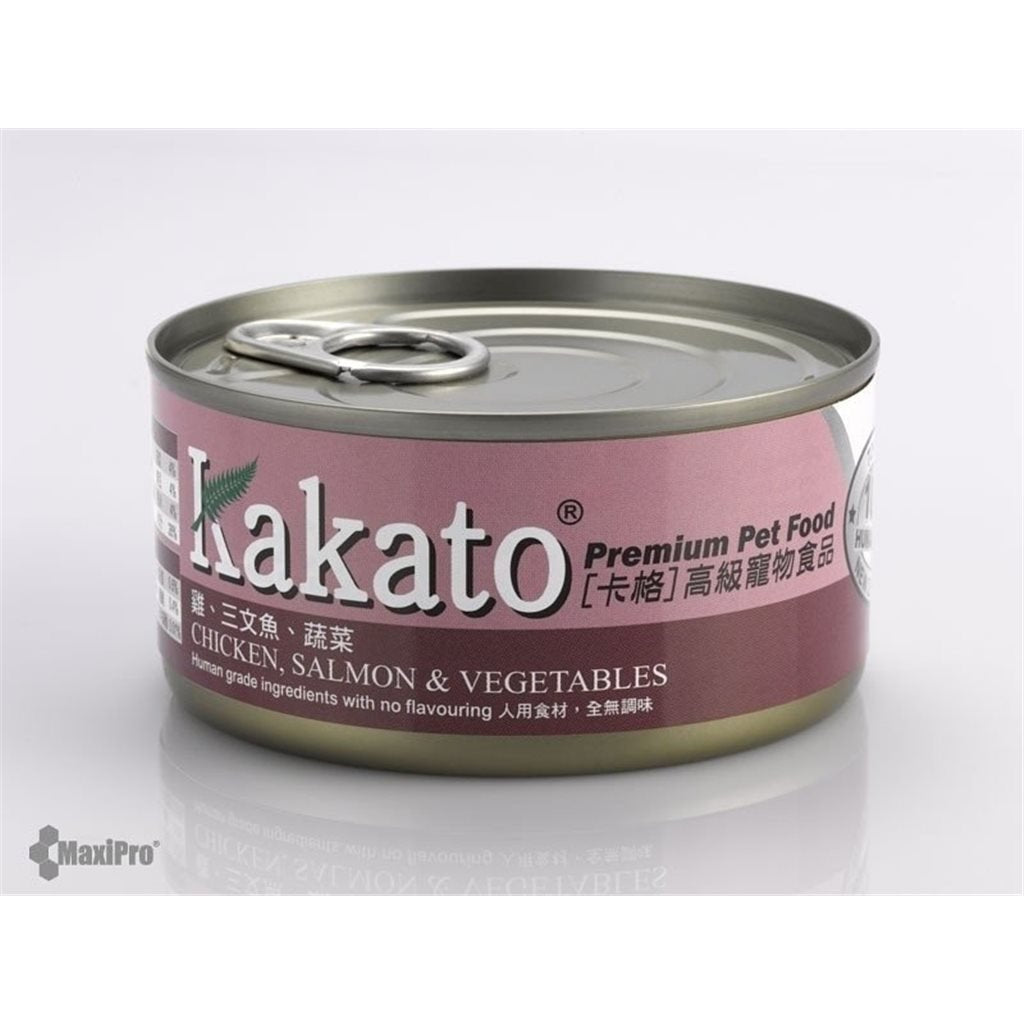 Kakato 卡格 Chicken, Salmon & Vegetables 雞、三文魚、蔬菜 (貓狗合用) 170g - 幸福站