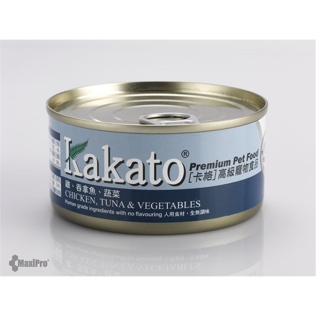 Kakato 卡格 Chicken, Tuna & Vegetables 雞、吞拿魚、蔬菜 罐頭 (貓狗合用) 170g - 幸福站