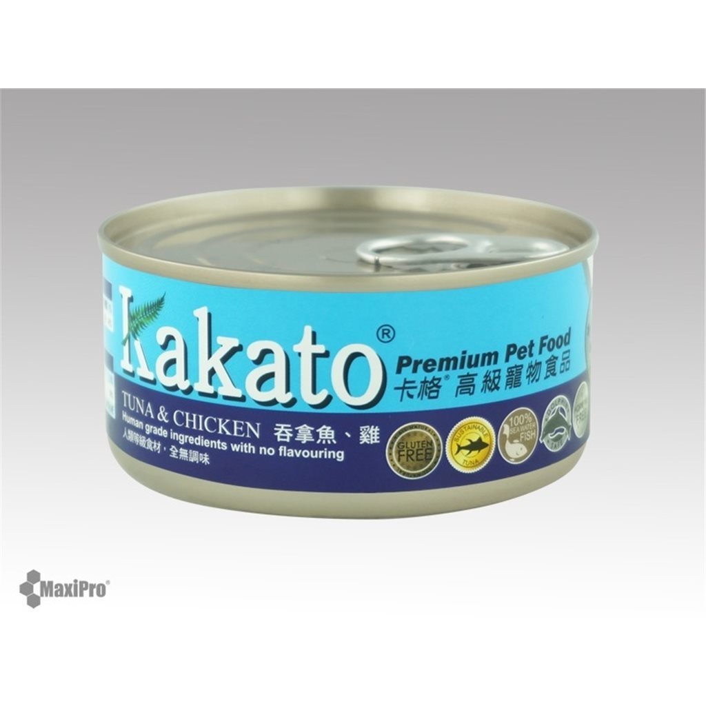 Kakato 卡格 Tuna & Chicken 吞拿魚 雞肉 罐頭 (貓狗合用) 170g - 幸福站