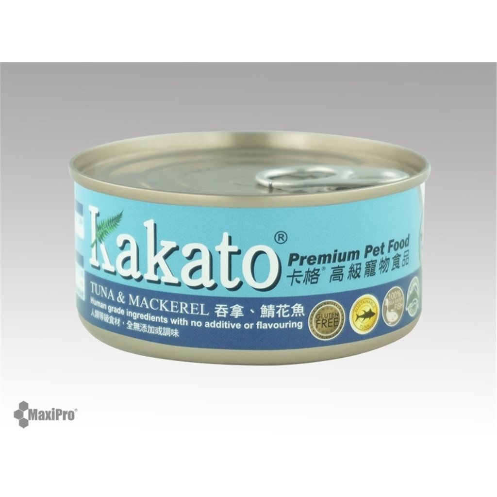Kakato 卡格 Tuna & Mackerel 吞拿魚、鯖花魚 罐頭 (貓狗合用) 70g - 幸福站