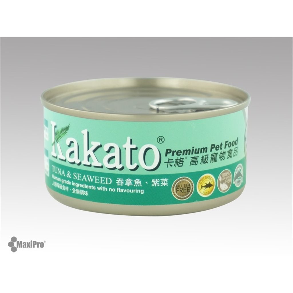 Kakato 卡格 Tuna & Seaweed 吞拿魚、紫菜罐頭 (貓狗合用) 70g - 幸福站