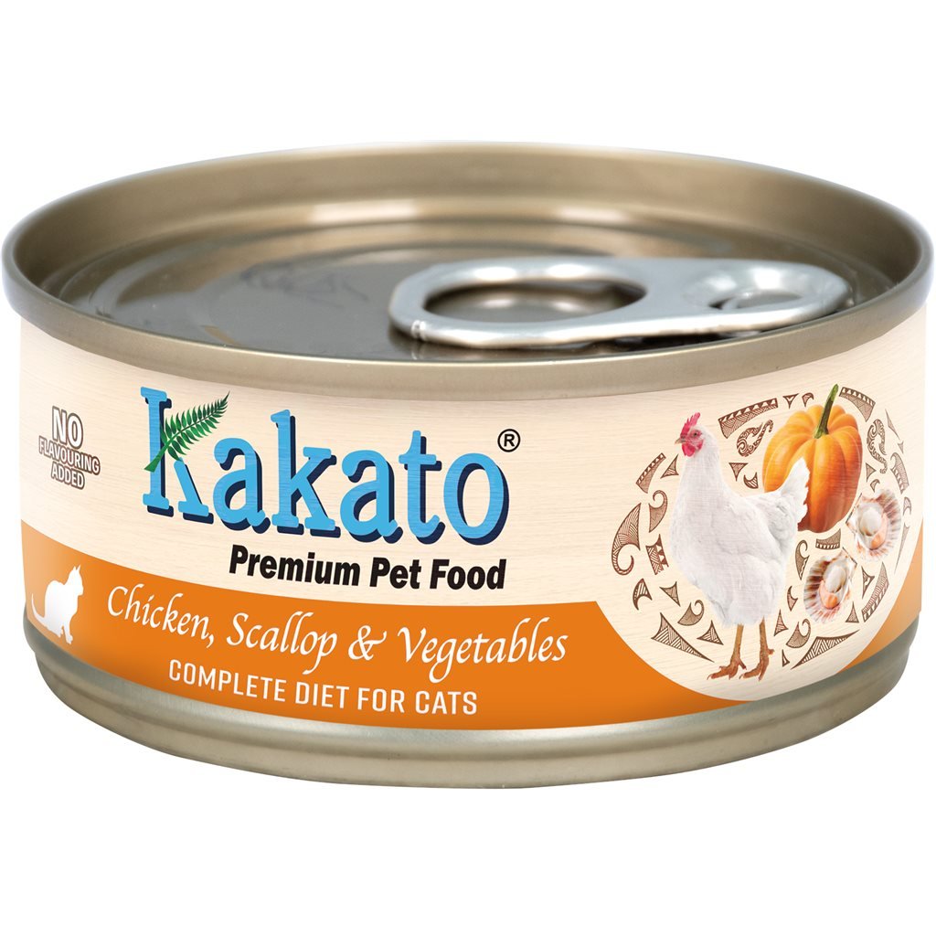 Kakato Kaka cat staple food jar series - chicken, scallops, vegetables 70g