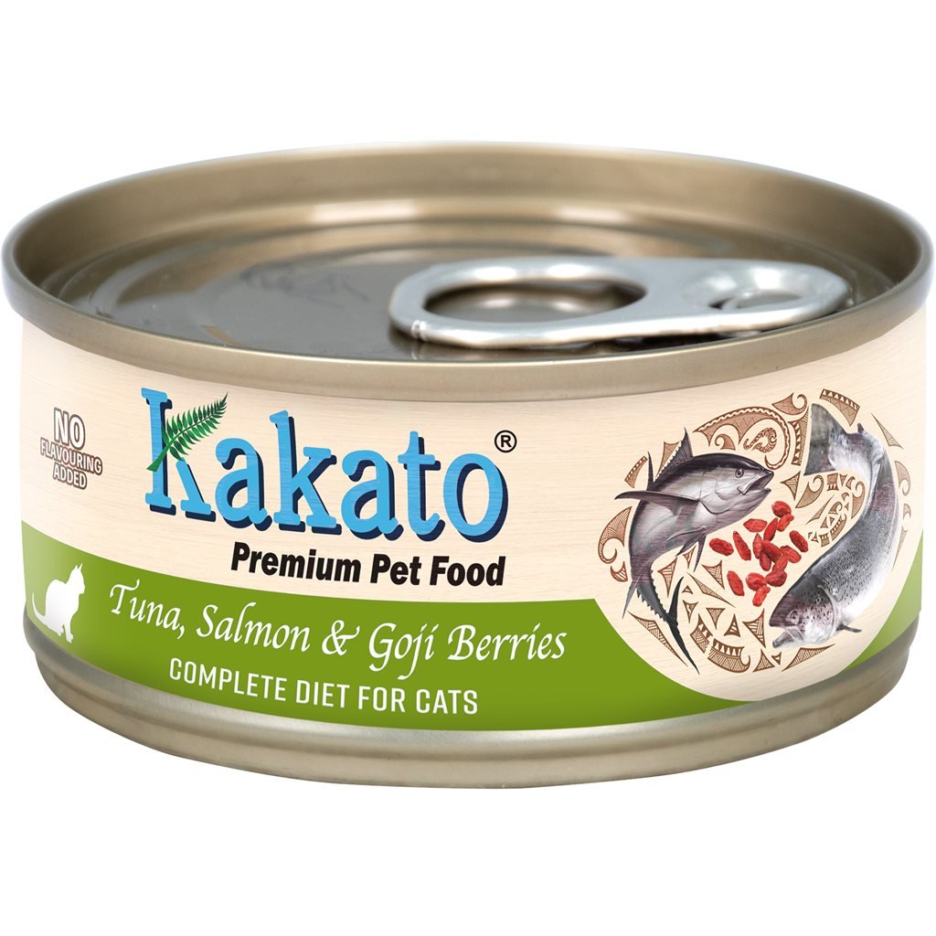 Kakato 卡格 貓主食罐系列 - 吞拿魚、三文魚和杞子 70g - 幸福站