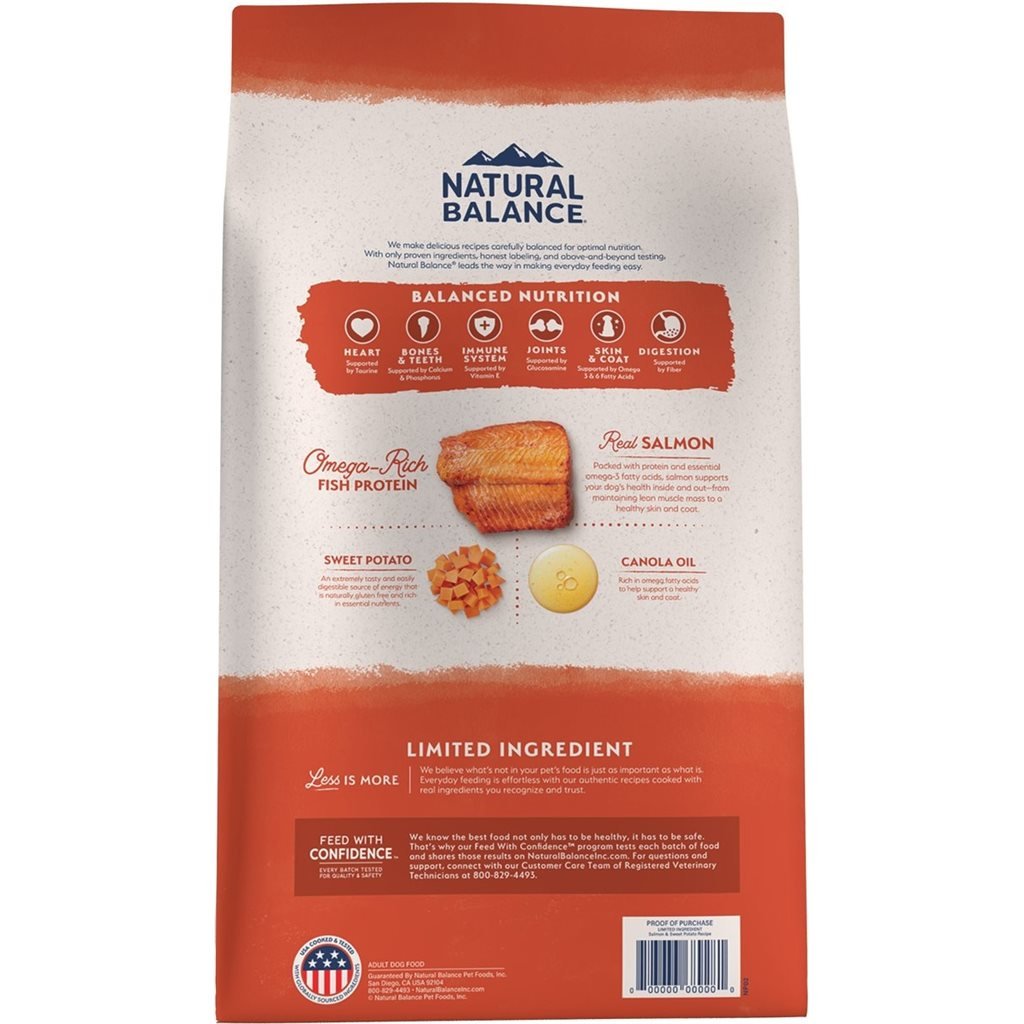 Natural Balance 單一蛋白 無穀系 - 三文魚甜薯成犬狗糧