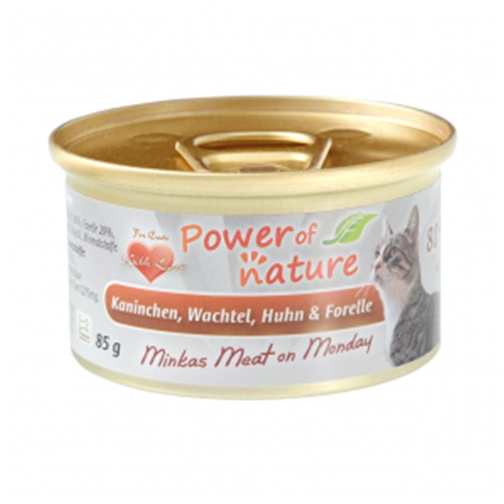 Power of Nature Monday Mousse (Kaninchen, Wachtel, Huhn &amp; Forelle) Rabbit, Quail, Chicken and Trout 85g (Brown)