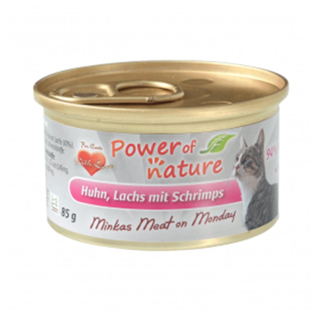 Power of Nature Monday Mousse (Huhn, Lachs mit Shrimps) Chicken, Salmon and Shrimp 85g (Pink)