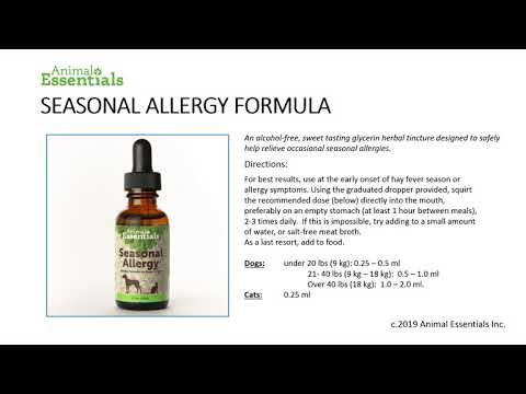 Animal Essentials - Seasonal Allergy (Spring Tonic) therapeutic herbal series - anti-allergic and anti-itch formula