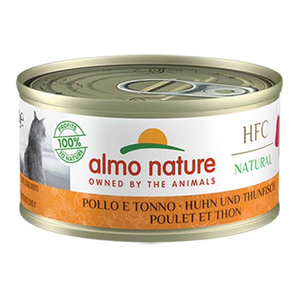 Almo Nature all-natural canned cat meat - tuna and chicken 150g