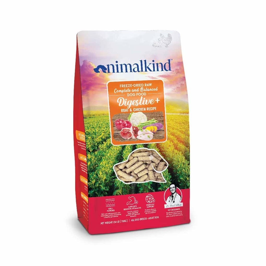 Animalkind - Freeze-Dried Raw Dog Digestive+ - Goat & Chicken 山羊和雞肉狗配方凍乾糧 340g - 幸福站