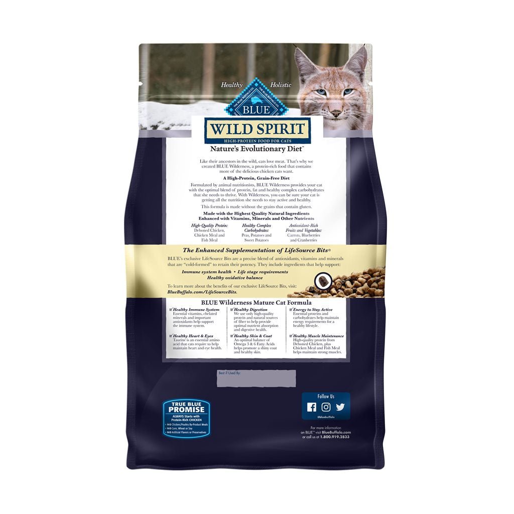 Blue Buffalo - Wild Spirit Indoor Senior Cat Chicken Formula Dry Cat Food 5 lb (800304)