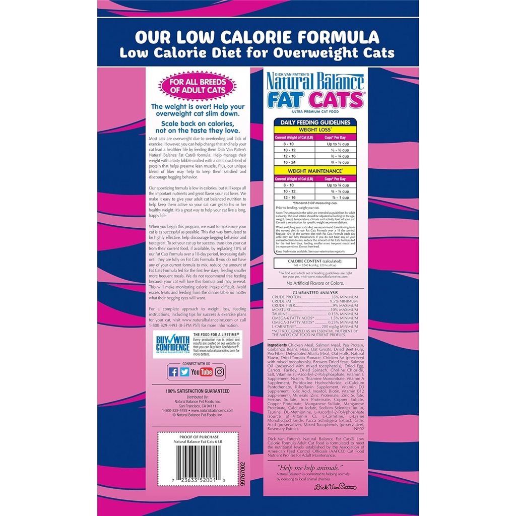 Natural Balance FAT Slimming Series - Slimming Cat Food 6lb (20010)