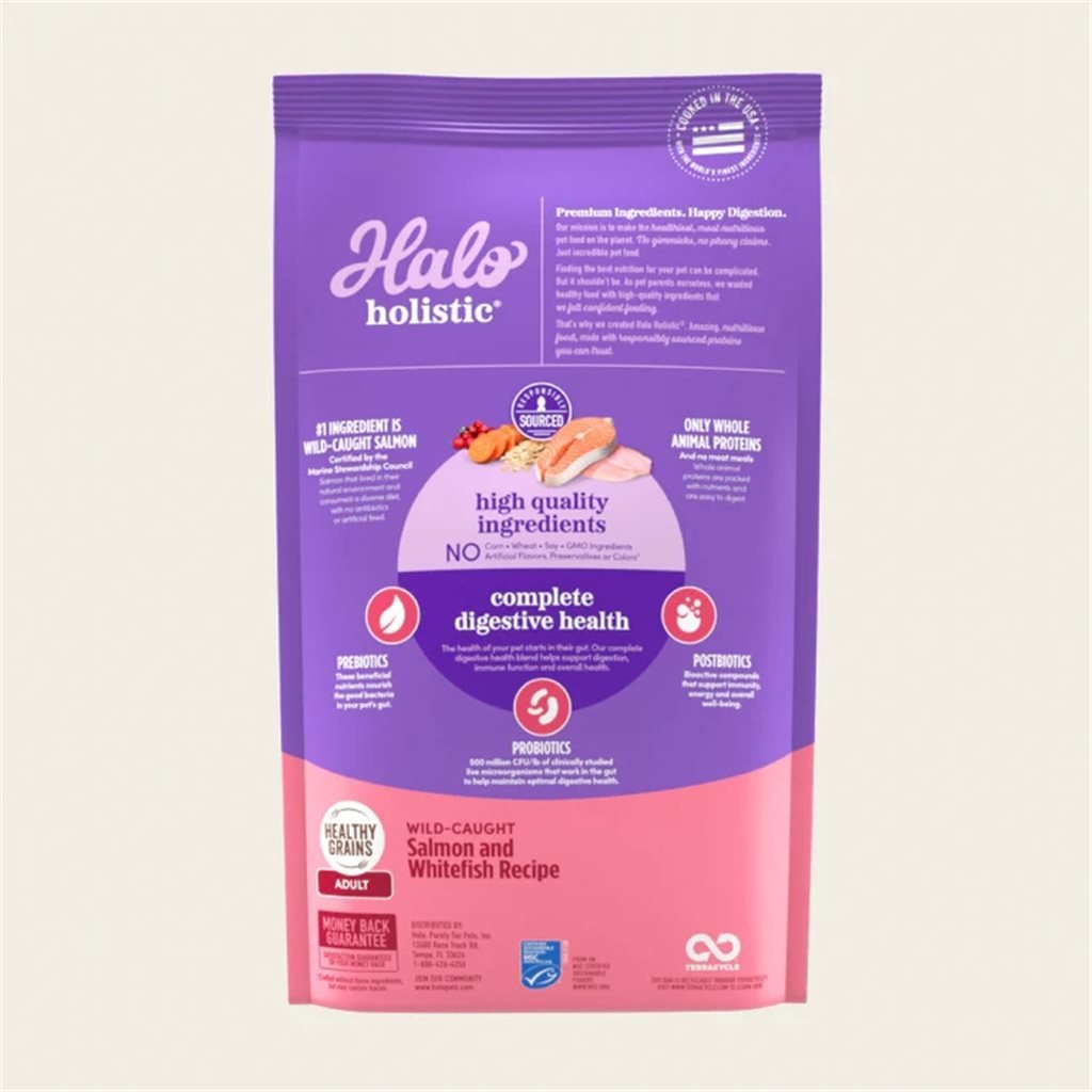 Halo - Holistic Wild Salmon &amp; White Fish Formula for Adult Cats 10 lb (35221)