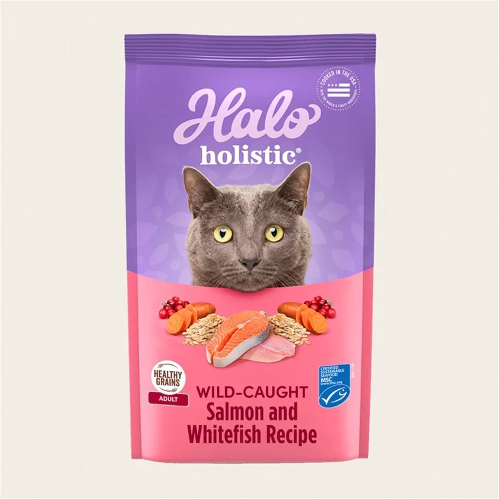 Halo - Holistic Wild Salmon &amp; White Fish Formula for Adult Cats 10 lb (35221)