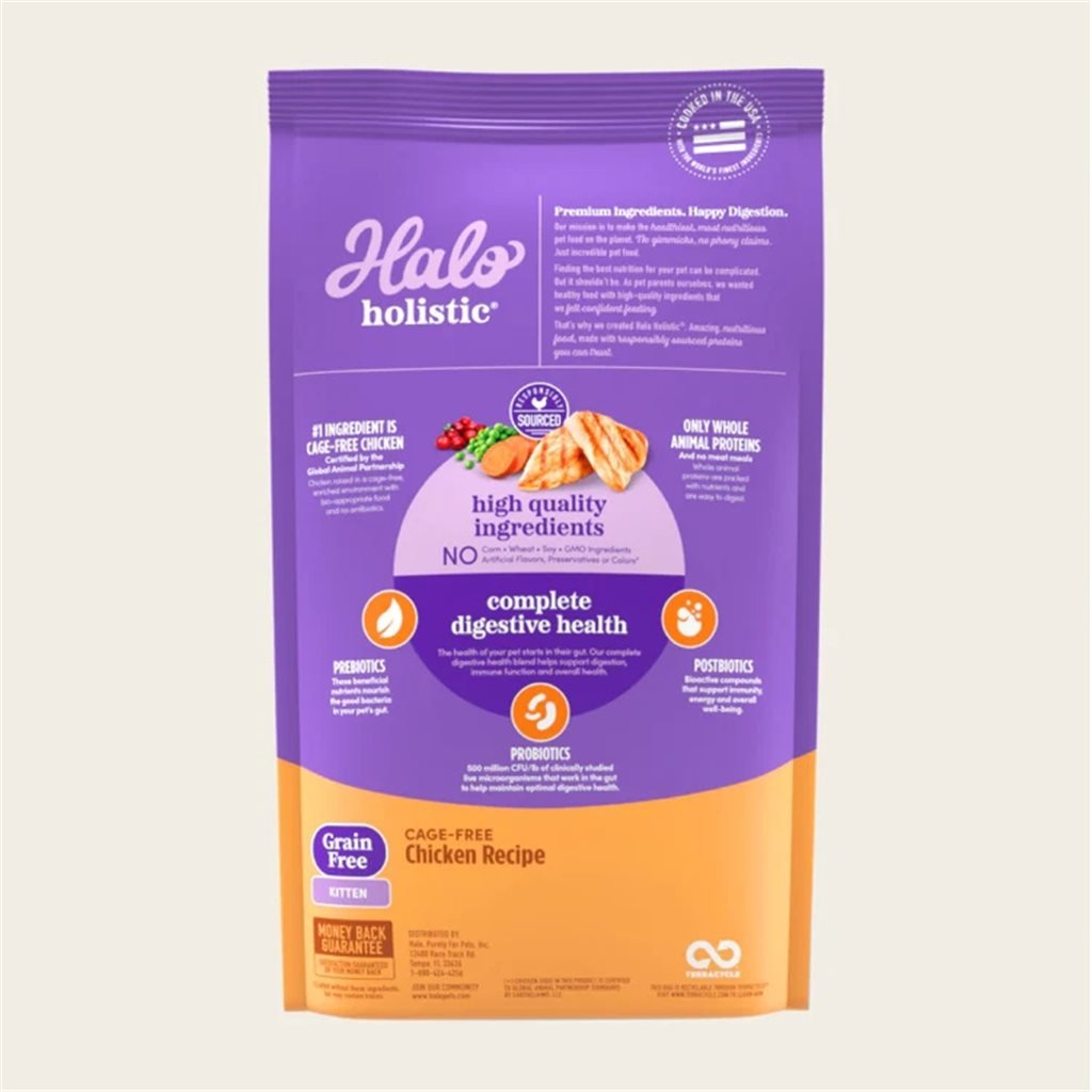 Halo - Holistic Grain-Free Chicken Kitten Formula 10 lb (34250)