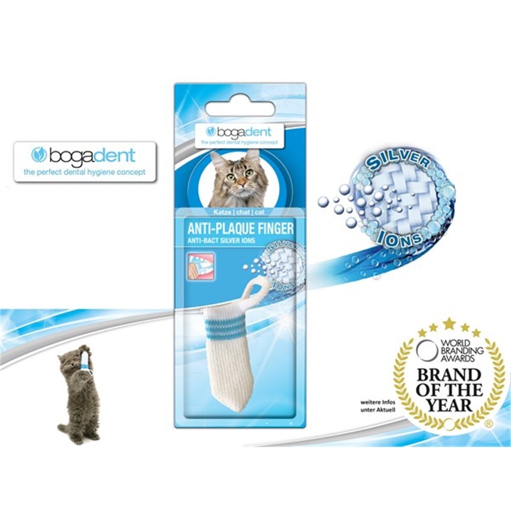 bogadent® ANTI-Plaque Finger (Cat) silver ion antibacterial calculus removal and cleaning fingertips for cats (1 piece)