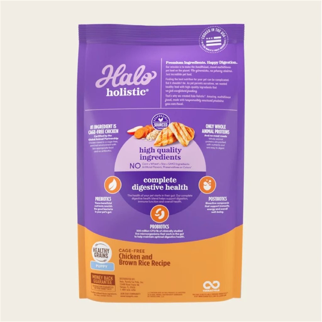 Halo - Holistic 雞肉糙米配方幼犬糧 10 lb (38120) - 幸福站